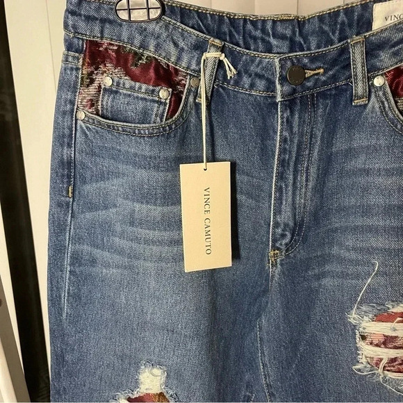 Vince Camuto Distressed Embroidered Jeans - Size 29 - Picture 5 of 6
